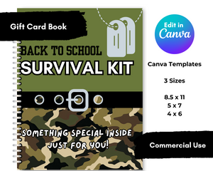 College or Military Gift Card Book – Customizable Canva Template