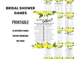 Lemon Themed Bridal Shower Games – Printable PDF