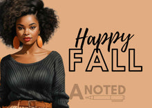 Load image into Gallery viewer, Happy Fall Luxury Notecard – Blank Inside
