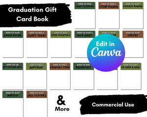 College or Military Gift Card Book – Customizable Canva Template