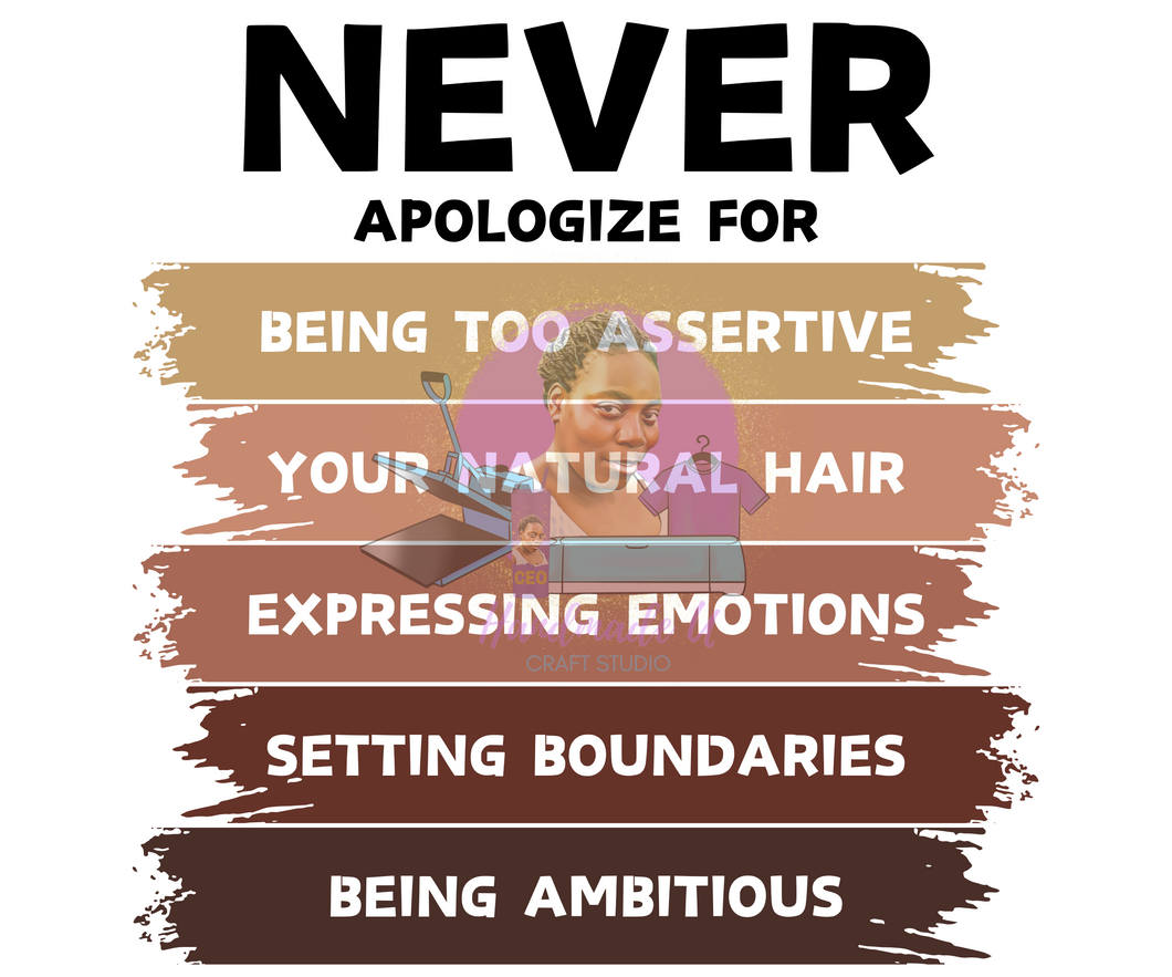 Never Apologize PNG