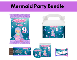 Mermaid Party Favors - Canva Template