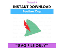 Load image into Gallery viewer, Feather Cap SVG Cut File  -  For RA Door Tags &amp; Crafting
