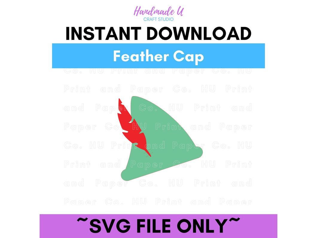 Feather Cap SVG Cut File  -  For RA Door Tags & Crafting