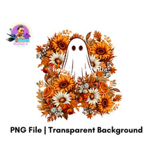 Load image into Gallery viewer, Halloween Spooky Ghost Floral PNG – Instant Download
