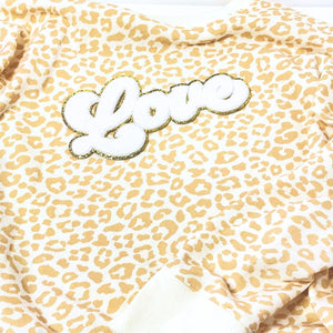 Love Chenille Patch - Gold Glitter Backing