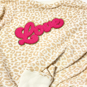 Love Chenille Patch - Gold Glitter Backing