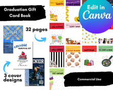 Load image into Gallery viewer, Graduation Gift Card Book for High School and College; Graduation Gift; Editable Canva Template; Instant Download
