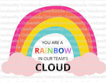 Load image into Gallery viewer, Rainbow in Our Teams Cloud Postcard – Canva Template
