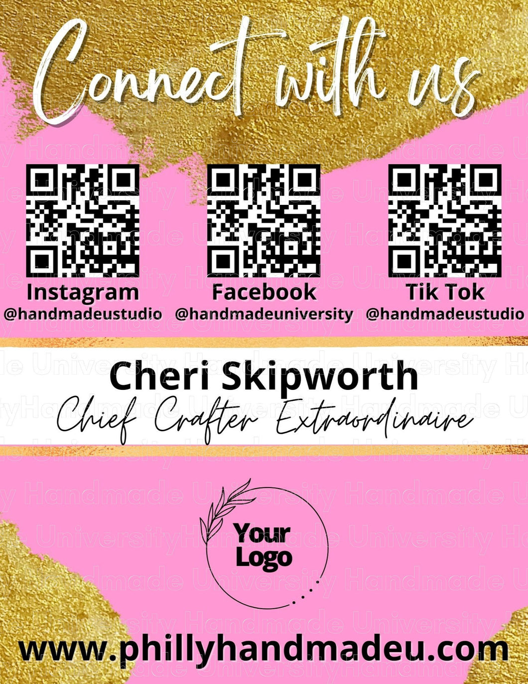 Pink Let's Get Social Sign – Canva Template