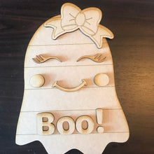 Load image into Gallery viewer, Fun Ghost Halloween Kits | MDF Wood Cut Outs | Halloween Decor Ready to paint
