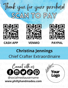 Blue Scan to Pay Sign – Canva Template