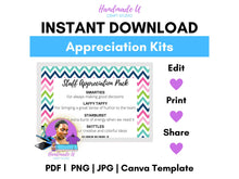 Load image into Gallery viewer, Staff Appreciation Packs – Printable Canva Template
