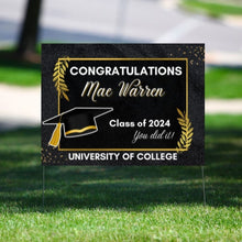 Load image into Gallery viewer, Graduation Yard Sign Canva Template &quot;Classic Black&quot; | Commercial Use
