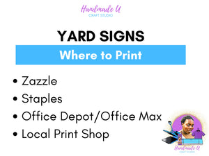 Graduation Yard Sign Canva Template "2 Photo Outline Text" | Commercial Use