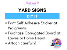 Load image into Gallery viewer, Graduation Yard Sign Canva Template &quot;2 Photo Outline Text&quot; | Commercial Use
